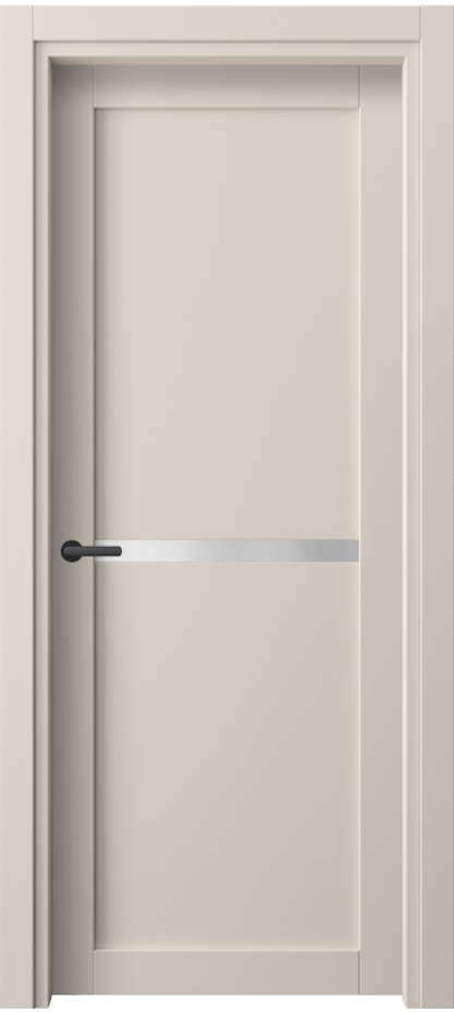 Межкомнатная дверь Нео 2112 ПЭТ пудровый бежевый Сатинированное стекло Цена 180060 AMD | Volhovec