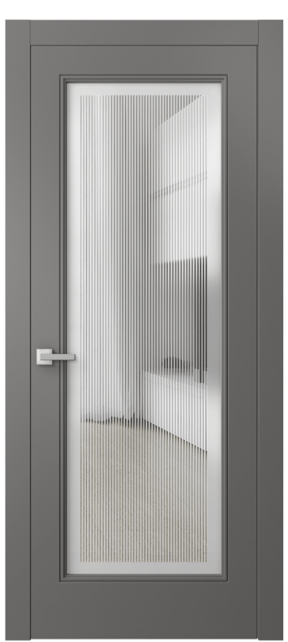 Межкомнатная дверь Linea 8300 Матовый классический серый Сатинированное с гравировкой "Каннелюры", триплекс Цена 427830 AMD | Volhovec