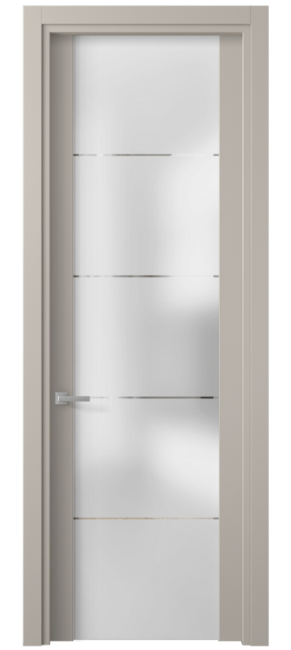 Межкомнатная дверь Planum 4114 Матовый светло-бежевый Сатинированное стекло с гравировкой «КВАДРО», триплекс Цена 325320 AMD | Volhovec