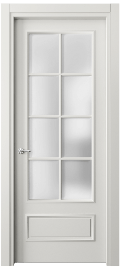 Дверь межкомнатная Paris 8112 Матовый серый Сатинированное стекло Гладкий наличник МСР Цена 3020 AZE Наличники уже входят в базовый комплект. Фабрика дверей Волховец 8 (800) 551 43 19 Межкомнатная дверь Paris 8112 Матовый серый Сатинированное стекло Цена 3020 AZE| Volhovec