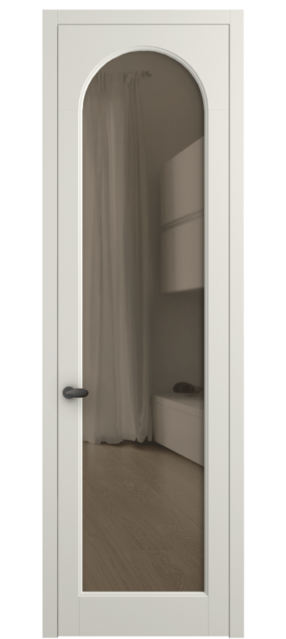 Межкомнатная дверь Палаццо 6804 Матовый жемчужный Прозрачное бронзовое стекло, триплекс Цена 654400 AMD | Volhovec