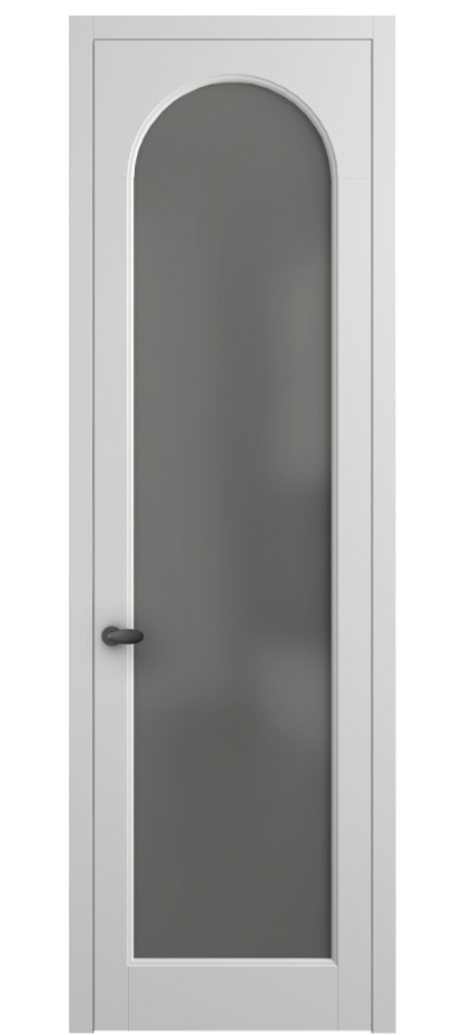 Межкомнатная дверь Палаццо 6804 Матовый белоснежный Сатинированное серое стекло, триплекс Цена 654400 AMD | Volhovec