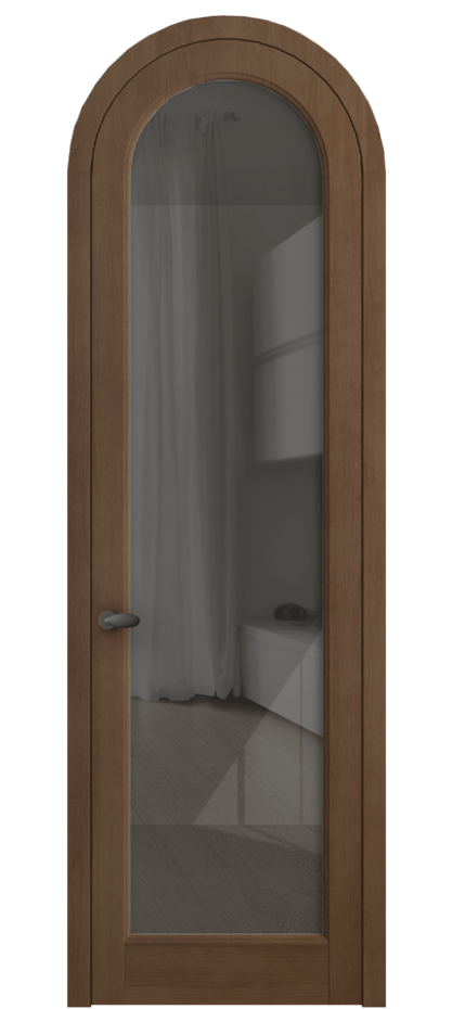 Межкомнатная дверь Палаццо 6814 Бук тёмный матовый Рефлективное серое стекло "Стопсол", калёное Цена 1212200 AMD | Volhovec