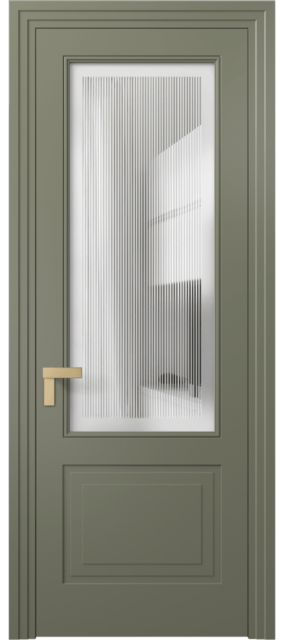 Межкомнатная дверь Rocca 8352 Матовый оливковый тёмный Сатинированное с гравировкой "Каннелюры", триплекс Цена 17640500 so'm | Volhovec