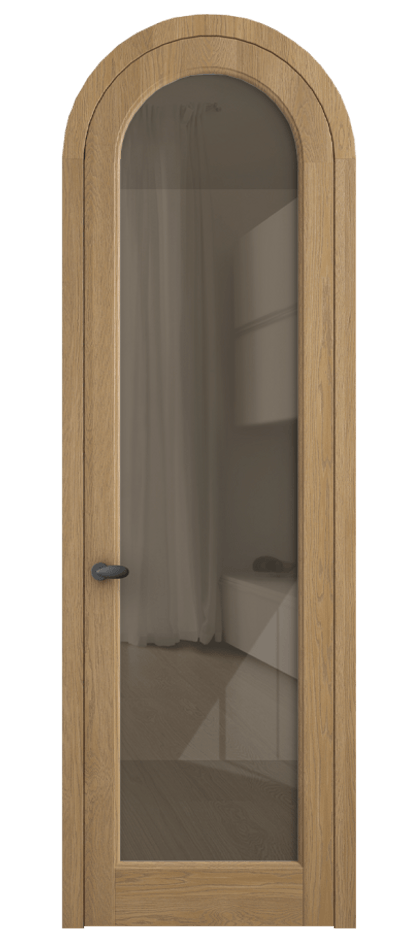 Межкомнатная дверь Палаццо 6814 Дуб пшеничный матовый Рефлективное бронзовое стекло "Стопсол", калёное Цена 1445600 AMD | Volhovec