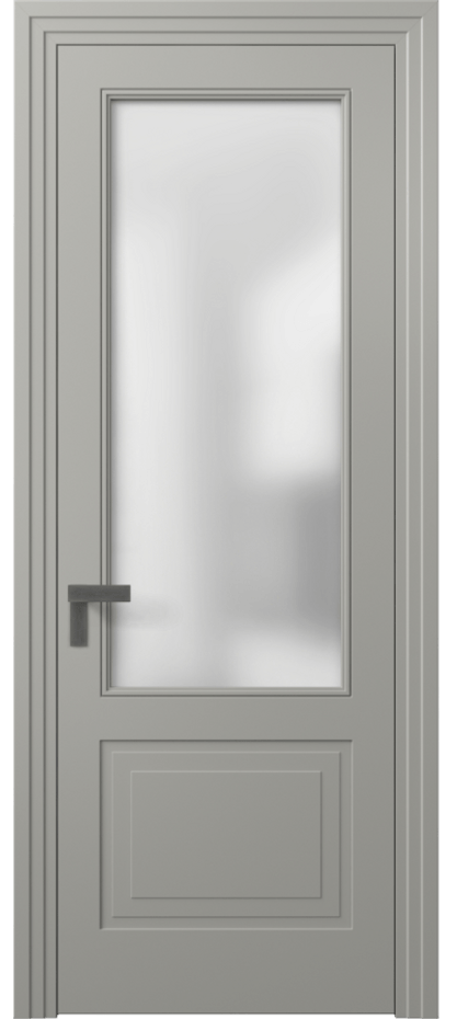 Межкомнатная дверь Rocca 8352 Матовый нейтральный серый Сатинированное стекло Цена 559071 AMD | Volhovec