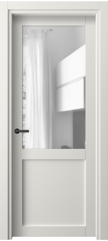 Межкомнатная дверь Нео 2122 ПЭТ белоснежный Прозрачное стекло, триплекс Цена 205690 AMD | Volhovec