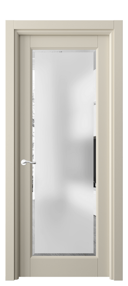 Межкомнатная дверь Лигнум 0700 Матовый бежево-серый Сатинированное стекло с фацетом Цена 667650 AMD | Volhovec