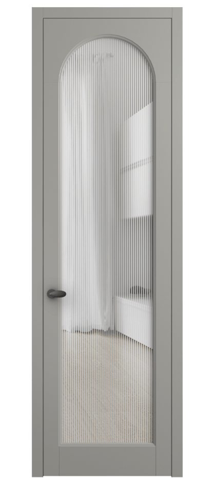 Межкомнатная дверь Палаццо 6804 Матовый нейтральный серый Рифлёное стекло "Дюна", триплекс Цена 694800 AMD | Volhovec