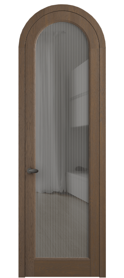 Межкомнатная дверь Палаццо 6814 Дуб туманный матовый Рифлёное серое стекло "Мору", триплекс Цена 1445600 AMD | Volhovec