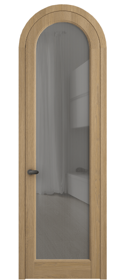 Межкомнатная дверь Палаццо 6814 Дуб соломенный матовый Рифлёное серое стекло "Дюна", триплекс Цена 1432100 AMD | Volhovec