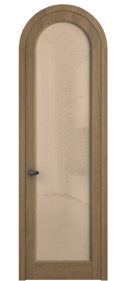 Межкомнатная дверь Палаццо 6814 Дуб мускатный матовый Фактурное оранжевое стекло "Лёд", триплекс Цена 1461100 AMD | Volhovec