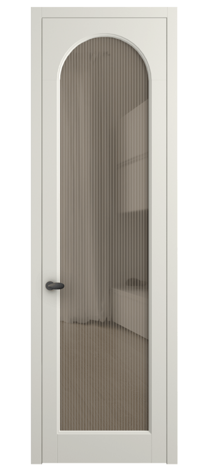 Межкомнатная дверь Палаццо 6804 Матовый жемчужный Рифлёное бронзовое стекло "Moru", триплекс Цена 708300 AMD | Volhovec