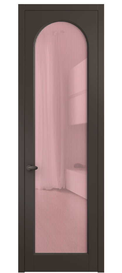 Межкомнатная дверь Палаццо 6804 Матовый антрацит Рифлёное розовое стекло "Дюна", триплекс Цена 694800 AMD | Volhovec