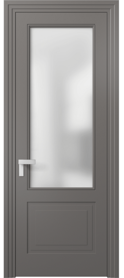 Межкомнатная дверь Rocca 8352 Матовый классический серый Сатинированное стекло Цена 420280 AMD | Volhovec