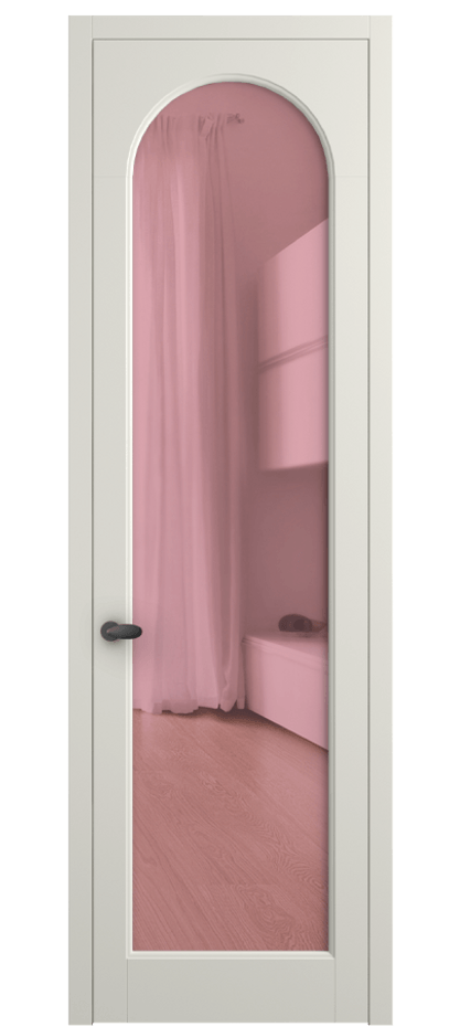 Межкомнатная дверь Палаццо 6804 Матовый жемчужный Прозрачное розовое стекло, триплекс Цена 654400 AMD | Volhovec