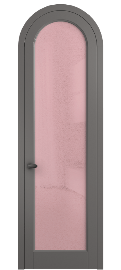 Межкомнатная дверь Палаццо 6814 Матовый классический серый Фактурное розовое стекло "Лёд", триплекс Цена 884500 AMD | Volhovec