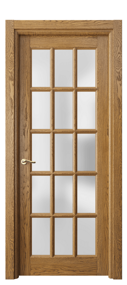 Межкомнатная дверь Lignum 0708 Дуб медовый брашированный Сатинированное стекло Цена 1168730 AMD | Volhovec