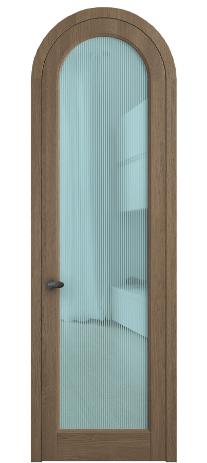 Межкомнатная дверь Палаццо 6814 Дуб джутовый матовый Рифлёное голубое стекло "Дюна", триплекс Цена 1461100 AMD | Volhovec