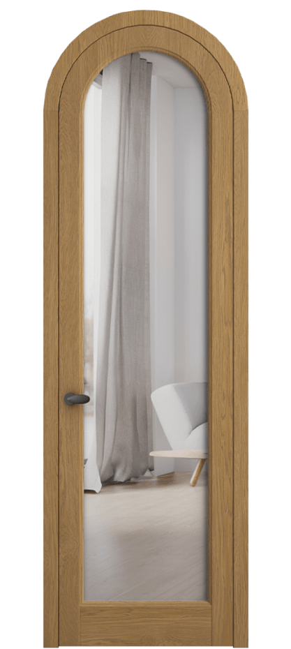 Межкомнатная дверь Палаццо 6814 Дуб солнечный матовый Двустороннее зеркало, триплекс Цена 208349 ₽ | Volhovec