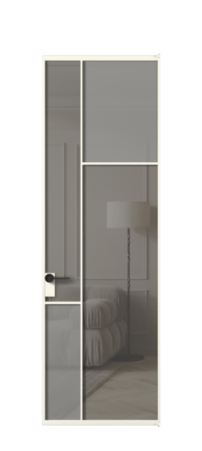 Межкомнатная дверь Mosaic АЛПЛ041.11 Алюминий жемчужный Сатинированное серое стекло, триплекс, 6 мм + Прозрачное серое стекло, триплекс Цена 861690 AMD | Volhovec