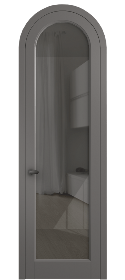 Межкомнатная дверь Палаццо 6814 Матовый классический серый Рефлективное серое стекло "Стопсол", калёное Цена 898000 AMD | Volhovec