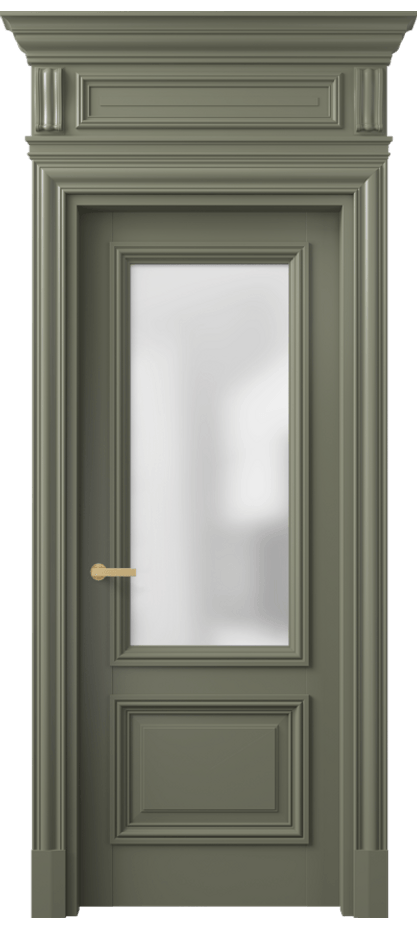 Межкомнатная дверь Антик 7302 Матовый оливковый тёмный Сатинированное стекло Цена 1096640 AMD | Volhovec