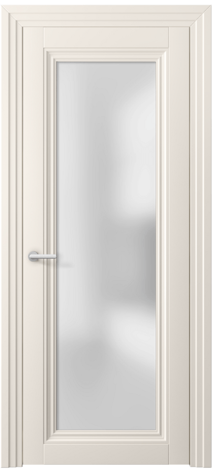 Межкомнатная дверь Centro 2502 ПЭТ кремово-белый Сатинированное стекло Цена 1960 AZE | Volhovec