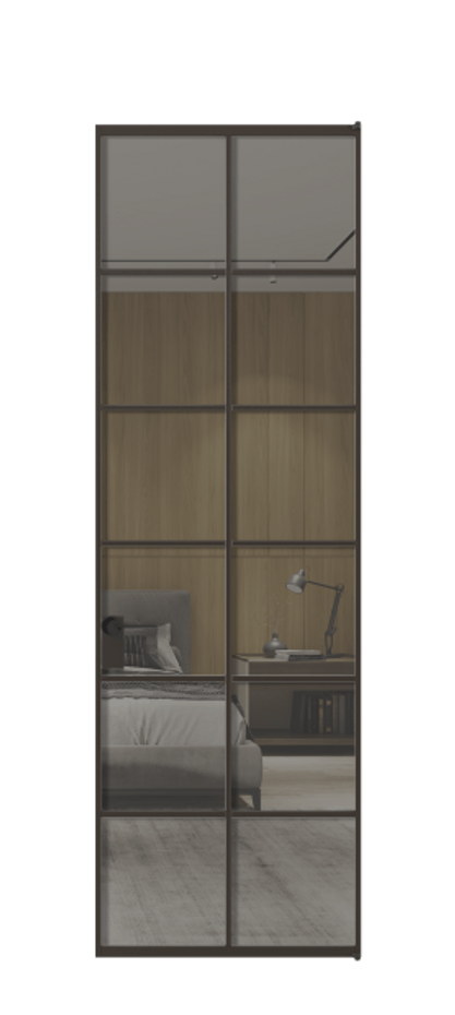 Алюминиевая дверь АЛПЛ040.05 Алюминий антрацит Рефлективное серое стекло "Stopsol", калёное Цена 1061980  | Volhovec