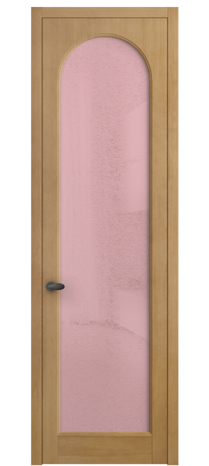 Межкомнатная дверь Палаццо 6804 Бук натуральный матовый Фактурное розовое стекло "Лёд", триплекс Цена 858400 AMD | Volhovec