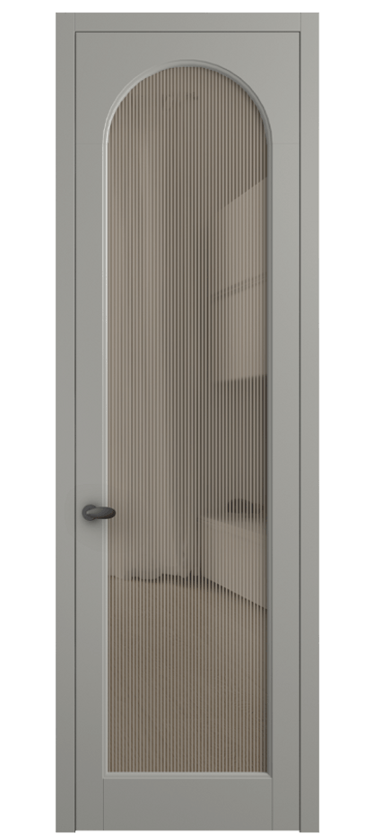 Межкомнатная дверь Палаццо 6804 Матовый нейтральный серый Рифлёное бронзовое стекло "Дюна", триплекс Цена 694800 AMD | Volhovec