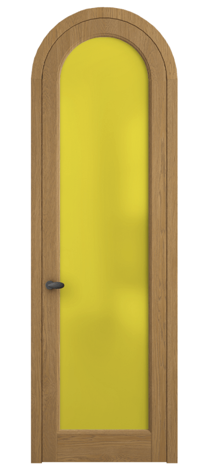 Межкомнатная дверь Палаццо 6814 Дуб солнечный матовый Сатинированное жёлтое стекло, триплекс Цена 1391600 AMD | Volhovec
