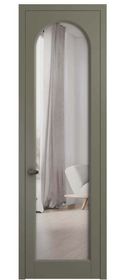 Межкомнатная дверь Палаццо 6804 Матовый оливковый тёмный Двустороннее зеркало, триплекс Цена 667800 AMD | Volhovec