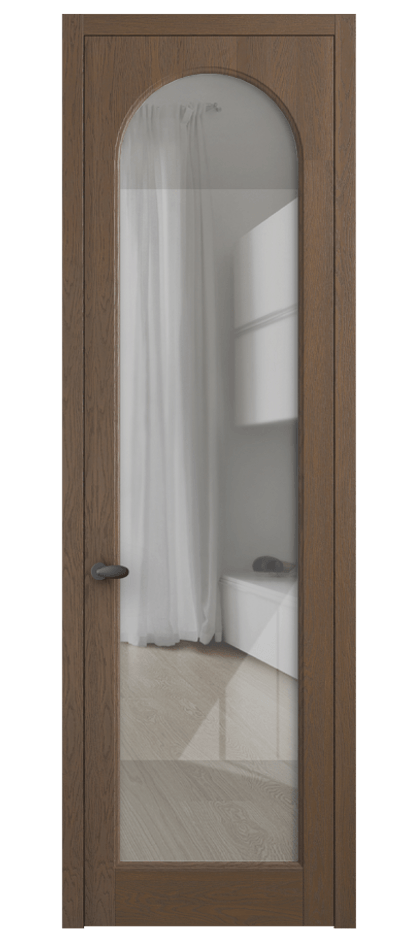 Межкомнатная дверь Палаццо 6804 Дуб туманный матовый Рефлективное прозрачное стекло "Стопсол", калёное Цена 1053600 AMD | Volhovec