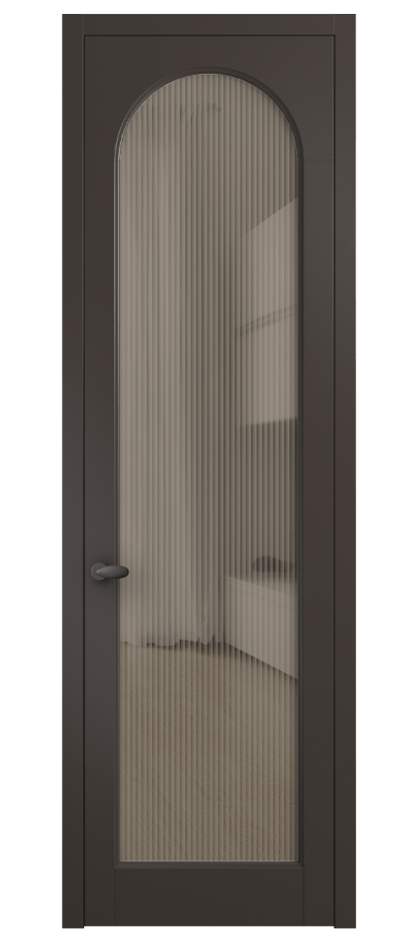 Межкомнатная дверь Палаццо 6804 Матовый антрацит Рифлёное бронзовое стекло "Мору", триплекс Цена 708300 AMD | Volhovec