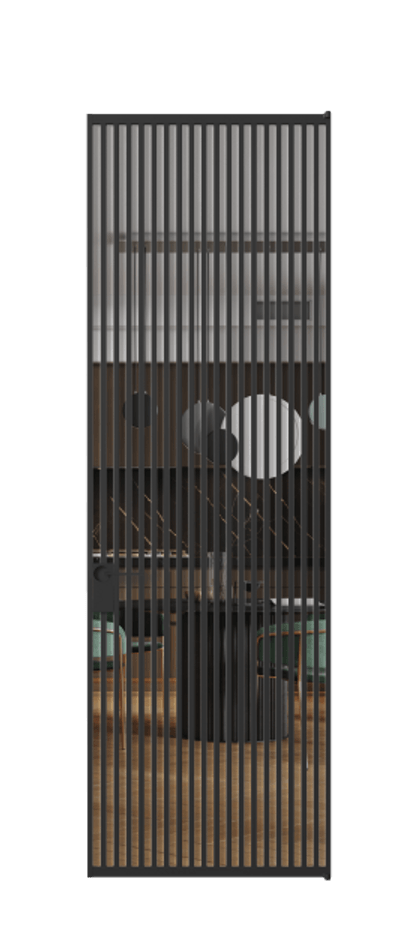 Алюминиевая дверь АЛПЛ040.06 Алюминий Черный Прозрачное стекло "Crystal Vision", калёное Цена 1463381  | Volhovec