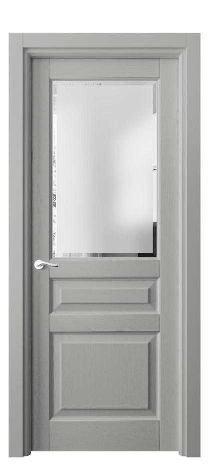 Межкомнатная дверь Лигнум 0710 Дуб нейтральный серый Сатинированное стекло с фацетом Цена 921900 AMD | Volhovec