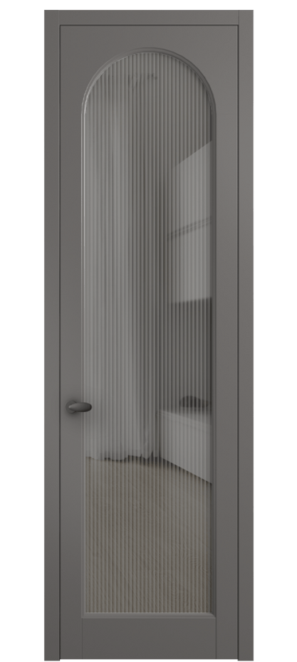 Межкомнатная дверь Палаццо 6804 Матовый классический серый Рифлёное серое стекло "Moru", триплекс Цена 708300 AMD | Volhovec