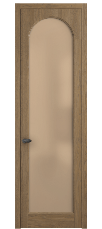 Межкомнатная дверь Палаццо 6804 Дуб мускатный матовый Сатинированное оранжевое стекло, триплекс Цена 1028700 AMD | Volhovec