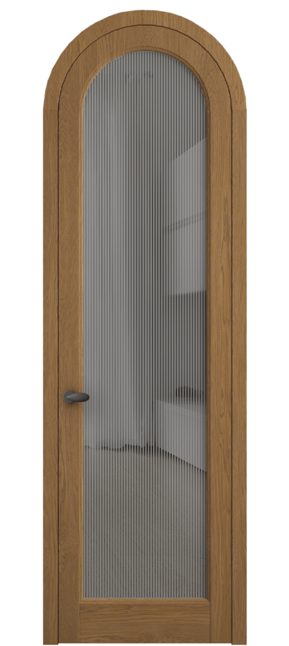Межкомнатная дверь Палаццо 6814 Дуб пряный матовый Рифлёное серое стекло "Дюна", триплекс Цена 1461100 AMD | Volhovec