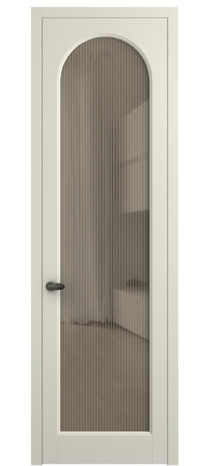 Межкомнатная дверь Палаццо 6804 Матовый молочно-белый Рифлёное бронзовое стекло "Мору", триплекс Цена 708300 AMD | Volhovec