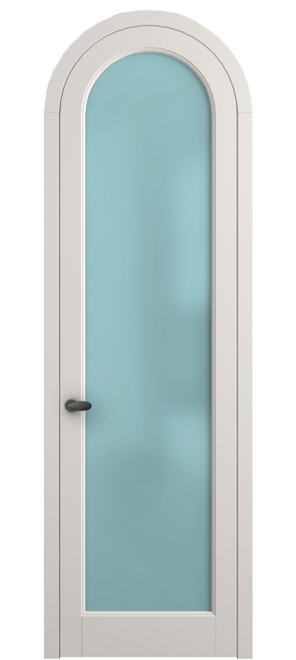 Межкомнатная дверь Палаццо 6814 Матовый пудровый белый Сатинированное голубое стекло, триплекс Цена 865000 AMD | Volhovec