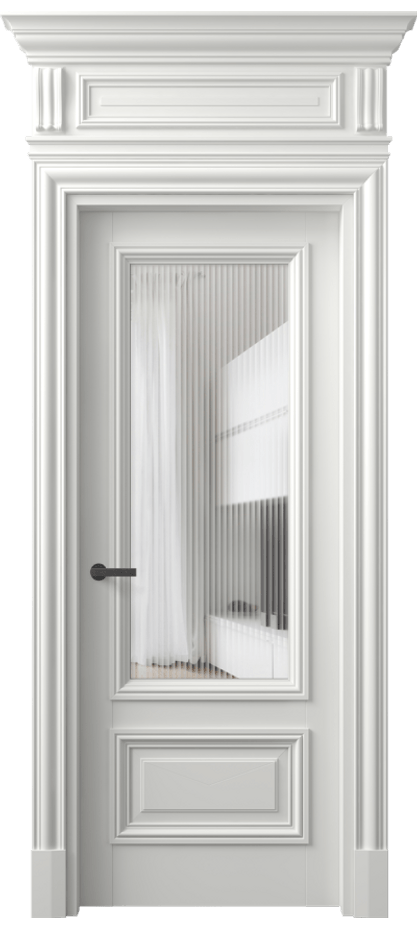 Межкомнатная дверь Антик 7306 Матовый светло-серый Рифлёное стекло "Мору", триплекс Цена 1135080 AMD | Volhovec