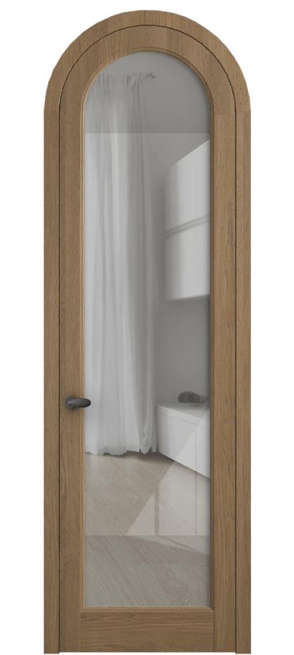 Межкомнатная дверь Палаццо 6814 Дуб мускатный матовый Рефлективное прозрачное стекло "Стопсол", калёное Цена 1445600 AMD | Volhovec