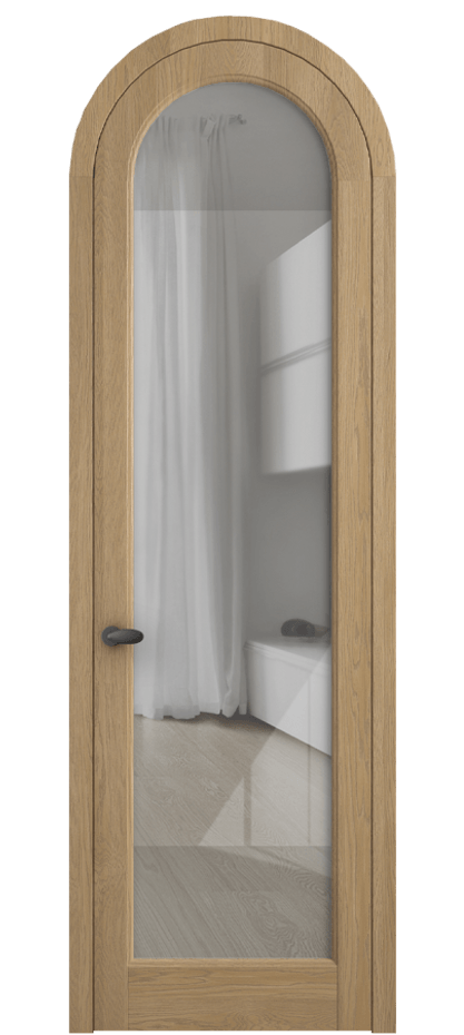 Межкомнатная дверь Палаццо 6814 Дуб соломенный матовый Рефлективное прозрачное стекло "Стопсол", калёное Цена 1445600 AMD | Volhovec