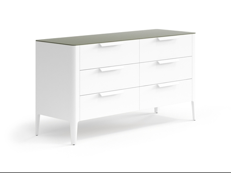 Мебель Комод Piega 6 ящиков. Цвет Матовый светло-серый. Материал Гладкая эмаль. Коллекция Комод Piega 6 ящиков. Картинка.
