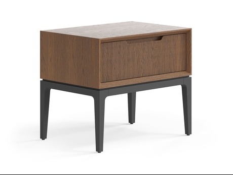 Мебель Тумба прикроватная Velvet 1 ящик. Цвет Дуб каштановый матовый. Материал Массив дуба матовый. Коллекция Тумба прикроватная Velvet 1 ящик. Картинка.