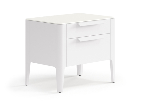 Мебель Тумба прикроватная Piega 2 ящика. Цвет Матовый пудровый белый. Материал Гладкая эмаль. Коллекция Тумба прикроватная Piega 2 ящика. Фото. Мебель Тумба прикроватная Piega 2 ящика. Цвет Матовый пудровый белый. Материал Гладкая эмаль. Коллекция Тумба прикроватная Piega 2 ящика. Картинка.