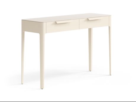 Мебель Консоль Piega 2 ящика. Цвет Матовый светло-бежевый. Материал Гладкая эмаль. Коллекция Консоль Piega 2 ящика. Картинка.