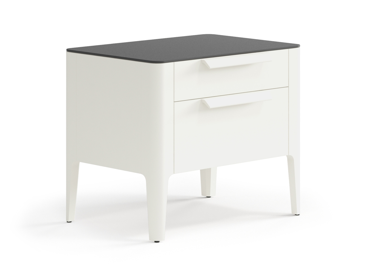 Тумба прикроватная Piega 2 ящика  Матовый молочно-белый